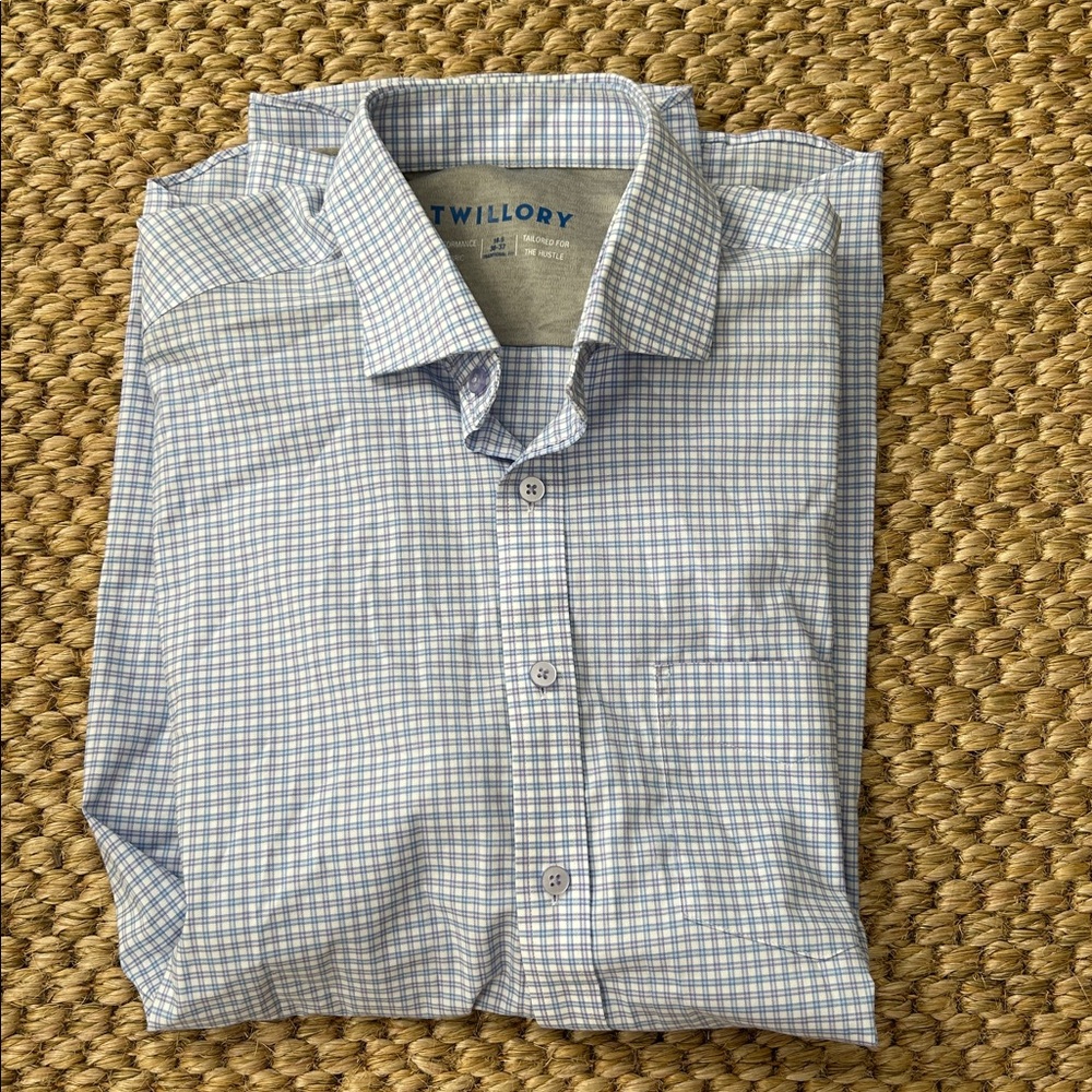 Twillory Men's Classic Pink and Blue Checkered Dress Shirt